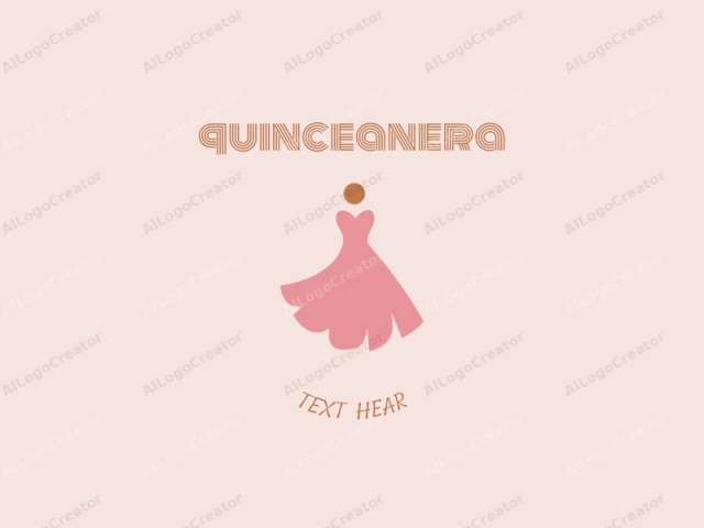 This logo features a simplistic, minimalist design. It depicts a stylized silhouette of a woman in an elegant dress against a solid pink background. The dress is depicted in a flat, two-dimensional fashion with a smooth, clean finish. The dress consists