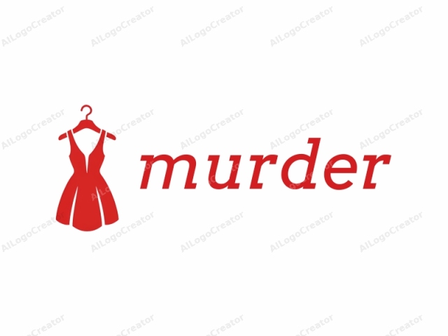 a red dress. The dress is depicted in a simple, minimalist style using a flat, vector illustration. The dress is shown on a white background, making the bright red color stand out prominently. It has a sleeveless design with a deep V