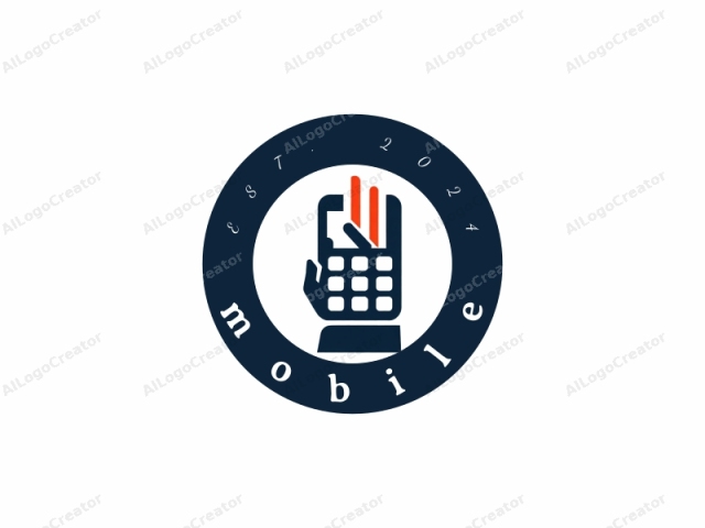 a stylized hand holding a credit card and making a payment gesture. The logo features a simplified, abstract depiction of a hand in a modern design, rendered in solid, flat colors. The hand, illustrated in dark blue, is positioned centrally,