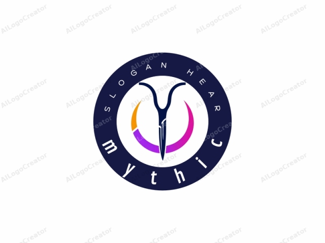 which features a stylized design. The logo is a minimalist, abstract illustration set against a plain white background. Central to the image is a sleek, modern design representing a stylized pair of scissors. The scissors are depicted in a bold, deep