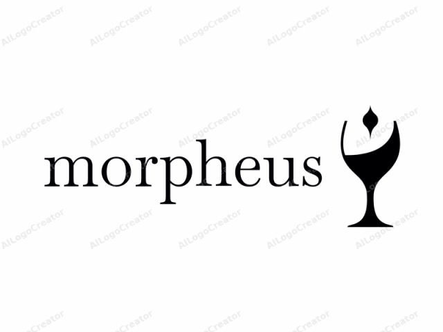 This logo is a minimalist black silhouette of a wine glass with a wine bottle as the handle, set against a plain white background. The wine glass is depicted with a classic bowl and stem shape, featuring a curved lip. The wine bottle, resembling