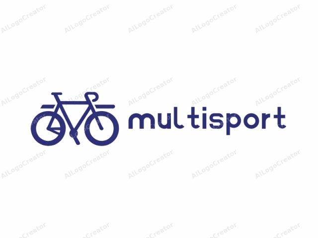 in a minimalist style. This logo image features a simplified, blue silhouette of a bicycle, prominently displayed against a plain white background. The bicycle is depicted with clean lines, showcasing the frame, handlebars, front wheel, and rear wheel. The design