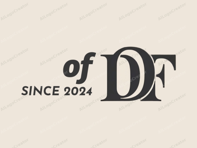 This is a minimalist logo design featuring the letters "DF" in a sleek, serif font. The font is bold and uppercase with a classic, elegant appearance. The logo is rendered in solid black, contrasting sharply against the smooth, off-white background