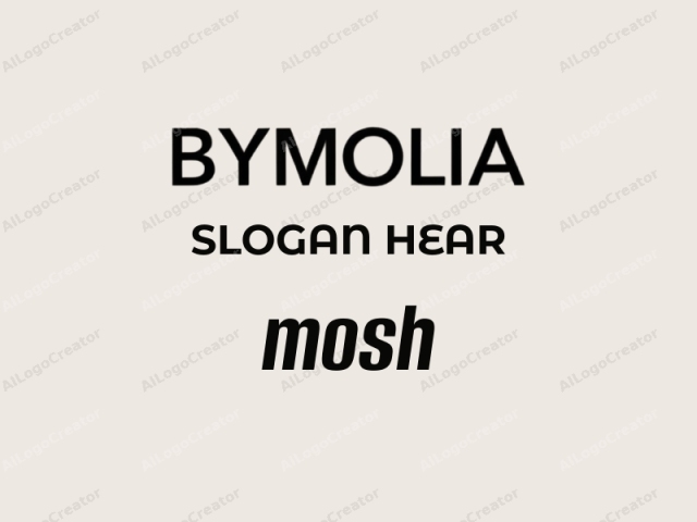 This is a minimalist logo for the brand "BYMOLIA" in black, uppercase, sans-serif typeface. The text is centered horizontally and vertically against a smooth, off-white background, providing a clean and uncluttered appearance.