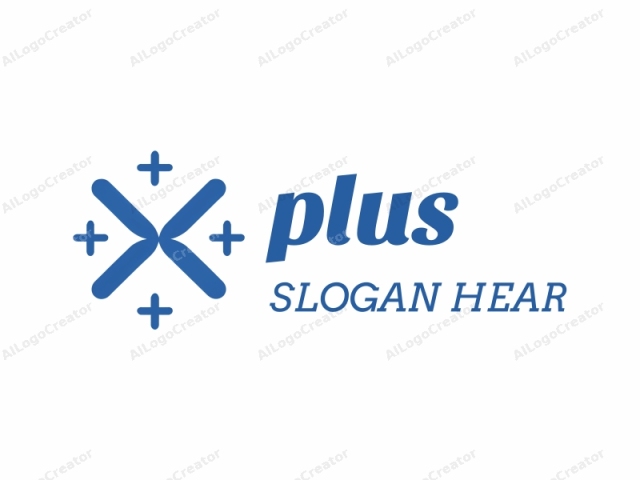 This is a minimalist logo image in a digital medium, characterized by its geometric design and monochromatic color scheme. The logo features a central motif that resembles a stylized plus sign (+). The central plus symbol is rendered in a bold, solid