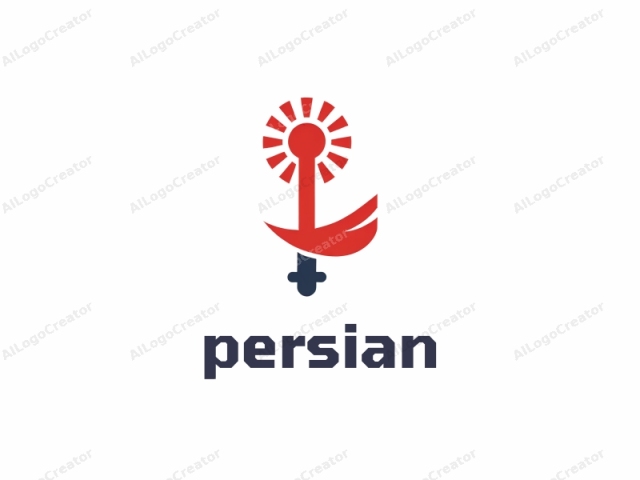 This image is a digital logo composed of three main colors: red, blue, and white. The logo features a stylized design resembling a combination of a bird's wings and a flag with a central vertical shaft. The central vertical shaft is red