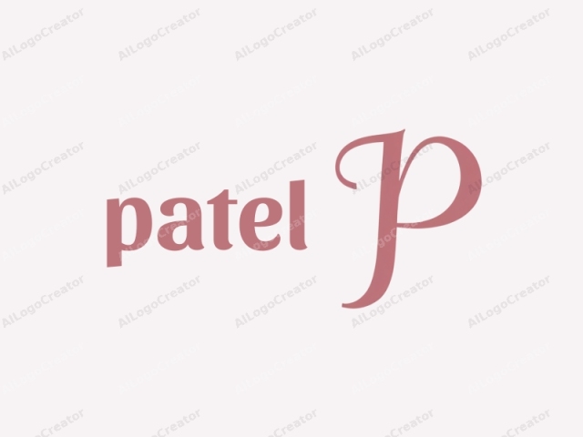 featuring a minimalist design. This image is a clean and modern logo with a subtle, yet elegant touch. It consists of a single, uppercase letter "P" in a serif typeface, which is styled in a soft, muted pink hue.