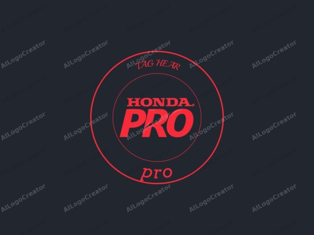 describing the text's visual characteristics and the overall mood or atmosphere it conveys. This is a digital logo for Honda, prominently displaying the brand name in bold, capitalized red letters against a dark, navy blue background. The text is centered and occupies