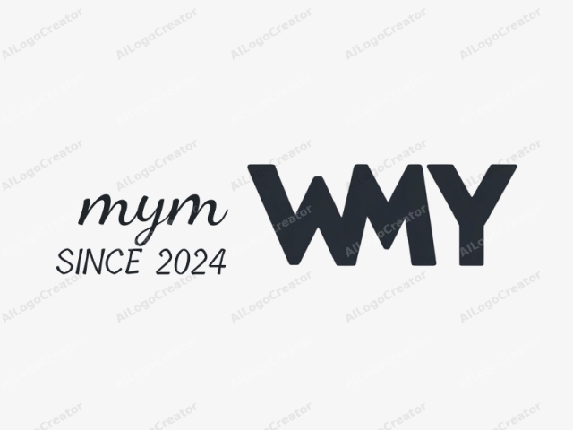 El logo es un diseño minimalista que presenta letras minúsculas y audaces. La palabra "WMY" está centrada horizontal y verticalmente sobre un fondo blanco liso. Las letras están escritas en una fuente sans-serif moderna con un grosor medio y consistente, y están rellenas