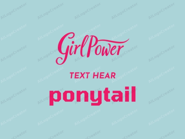 featuring a minimalist design. This logo image consists solely of the text "GirlPower" written in a bold, elegant script. The words are prominently centered against a solid light blue background. The font style is cursive with an upward flourish at the