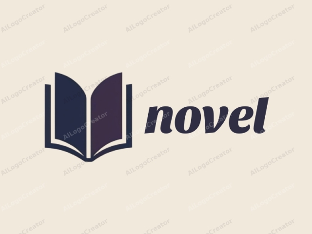 This image is a minimalist logo featuring a stylized open book. The logo has a clean and modern design with a simple color scheme. The book is depicted in a silhouette, with its pages facing upwards, creating a central focal point. The pages