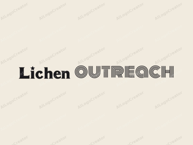 Dies ist ein minimalistisches Logo-Design für ein Unternehmen namens "Lichén." Das Logo zeichnet sich durch fette, großgeschriebene Buchstaben in einer schlanken, modernen Schriftart aus. Der Text ist in einem dunklen, festen Schwarzton vor einem weichen, cremefarbenen Hintergrund, was eine hohe