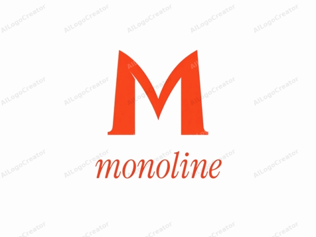 que es un diseño minimalista. Este es un logotipo que consiste en una sola letra mayúscula "M" en negrita, en un estilo limpio y moderno. La letra "M" se muestra prominentemente en el centro de la imagen, con sus líneas y bordes