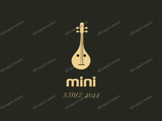 This is a simple, minimalist illustration of a traditional musical instrument against a solid black background. The instrument is an oud, a fretless, pear-shaped lute commonly used in Middle Eastern and Mediterranean music. The illustration is executed in a monoch