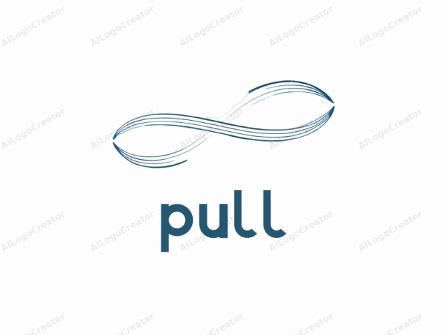 in plain language. This is a simple logo design with clean, minimalist lines. The logo consists of two intertwined, wavy lines, forming an infinity symbol. Each line is rendered in a deep blue color, creating a stark contrast against a pure white