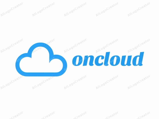 Este logo presenta un ícono de nube abstracto y simple, centrado sobre un fondo blanco. La nube se representa en un tono azul brillante, creando un contraste marcado con el fondo blanco liso. La forma de la nube es redondeada en la parte superior e inferior, manteniendo un