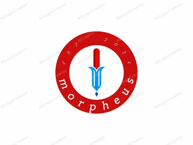 This image depicts a stylized, minimalist logo featuring a vertical element that resembles an elongated, tapered pencil. The pencil is drawn in a modern, flat, vector style with clean lines and sharp edges. It stands vertically on a white background,