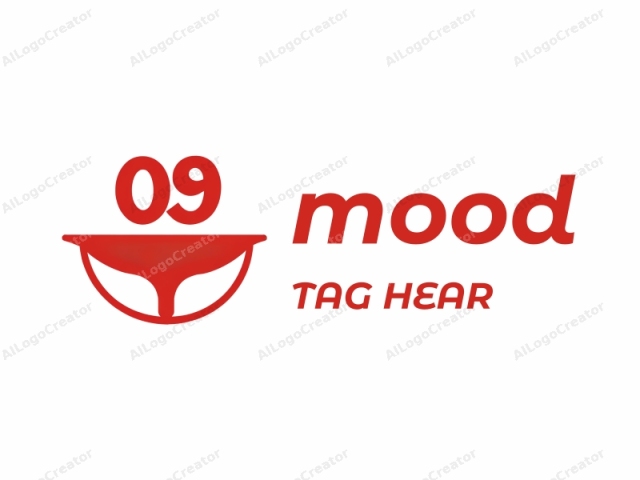 This is a minimalist, flat design logo with a clean and modern aesthetic. The logo features a large, bold, red number "09" centrally positioned. The numeral "0" is represented with a smooth, rounded shape, while the numeral "