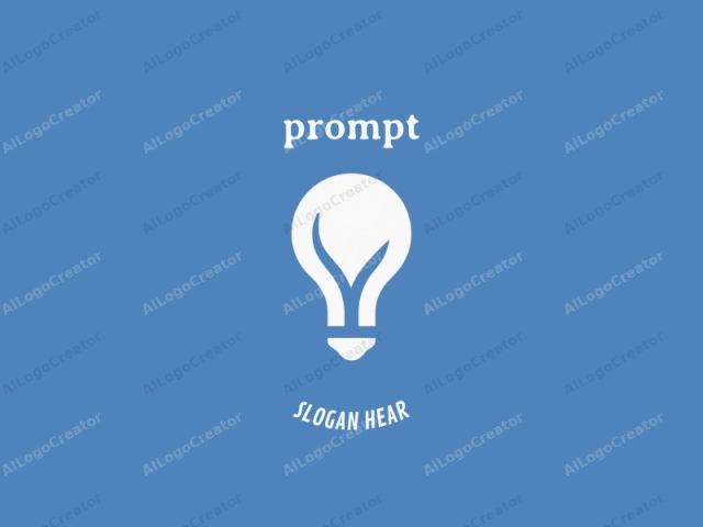 This is a minimalist, modern logo featuring a light bulb symbol, commonly used to signify innovation, creativity, or enlightenment. The light bulb is centered in the image and occupies the majority of the frame. It is portrayed in white, standing out vivid