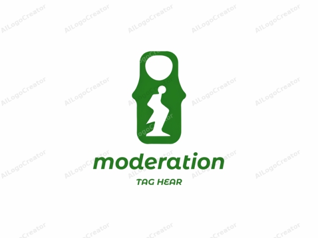 The logo is a minimalist, two-dimensional design in a flat, vector art style. The background of the image is entirely white, providing a stark contrast to the central subject. The central subject, rendered in a solid, vivid green color, resembles