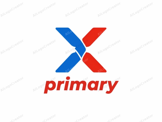 This is a stylized logo featuring a modern, abstract design. The logo comprises a bold, geometric figure with a prominent cross shape, rendered in a minimalist style. The central cross is formed by three intersecting elements: a large, horizontal blue