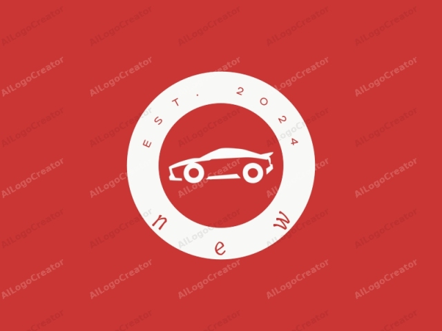 The logo is a simple, minimalist, vector illustration of a car silhouette against a bright red background. The car is represented in a monochrome white color, with smooth, curved lines indicating its sleek design. The car's profile is viewed from the