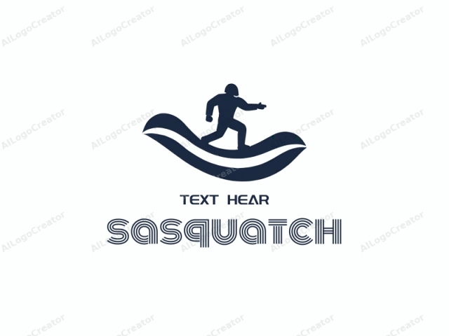 This logo features a simplified, minimalist design in a monochromatic color scheme, with a solid dark blue background. The central image is a silhouette of a human figure, depicted in a dynamic stance, suggesting movement and action. The figure is facing