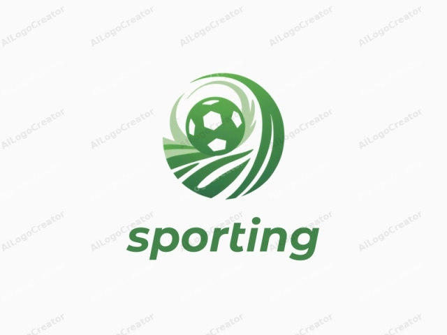 The logo is a circular design centered on a white background. At the center of the circle, a stylized soccer ball is depicted in a minimalist yet recognizable way, with six pentagons and twelve hexagons forming its pattern. Surrounding