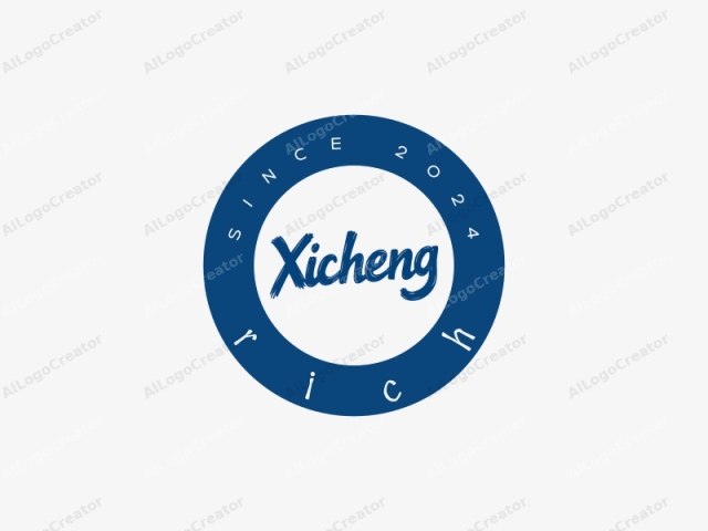 ロゴ画像は、大きく、太く、ダイナミックな手書きスタイルで「Xicheng」という名前を特徴としています。テキストは深く鮮やかな青色でレンダリングされ、シンプルな白い背景に対して視覚的に印象的で目を引く効果を生み出しています。