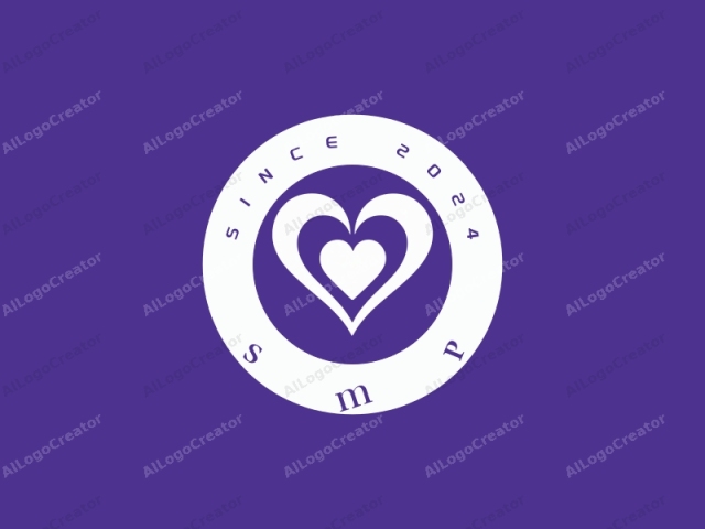 which features a clean, minimalist, and modern design. The logo is a simple white silhouette of two hearts, one slightly larger than the other, overlapping centrally. The larger heart encircles the smaller one, creating a layered effect. The hearts are