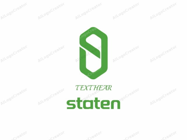 Este es un diseño de logotipo minimalista y abstracto que presenta un estilo elegante y moderno. El logotipo consiste en una letra "S" estilizada en un tono verde sobre un fondo blanco liso. La letra "S" se representa en un estilo geométrico y moderno.