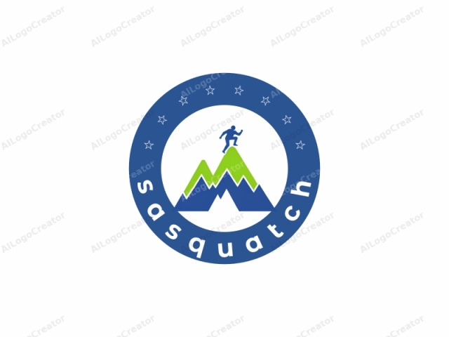 featuring a stylized mountain peak with two colors. The image is a digital illustration composed of two large, triangular shapes, each with a distinctive color. The mountain peak on the left is colored in a bright green, while the one on the right