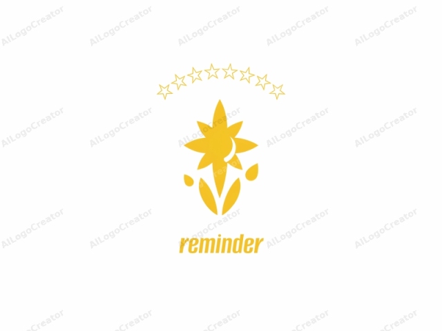 Dieses Logo-Bild zeichnet sich durch ein minimalistisches Design aus, das Einfachheit und Klarheit in den Vordergrund stellt. Das zentrale Motiv ist eine stilisierte Sonnenblume, die in einer kühnen, flachen und abstrakten Weise dargestellt ist. Die Sonnenblume ist in einem hellen, goldenen Gelbton gehalten.