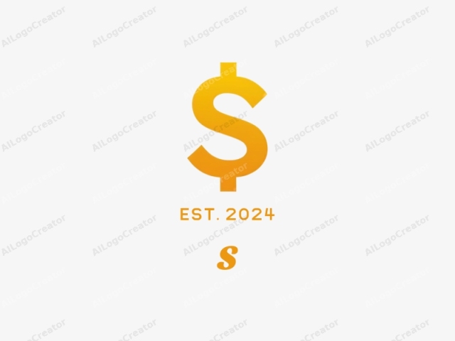 This image is a minimalist logo featuring a large, bold, yellow dollar sign ($) positioned in the center of a white background. The dollar sign is composed of thick, solid lines that are uniformly filled with a bright, gradient yellow color, transitioning smoothly