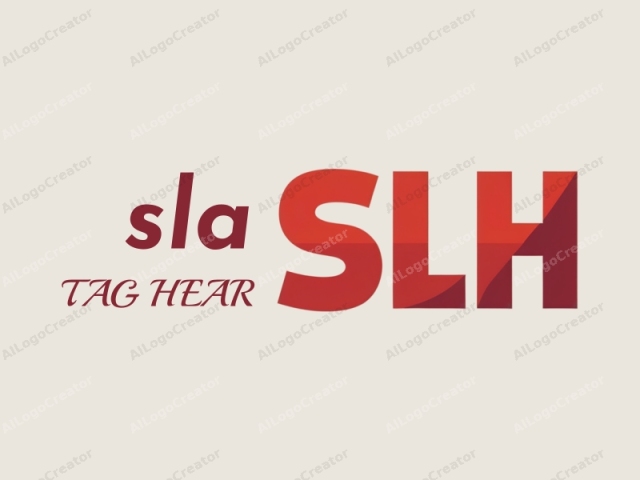 Este es un diseño de logo digital minimalista con una estética limpia y moderna. El fondo es de un color beige pálido sólido, proporcionando un lienzo neutral que permite que los elementos del logo destaquen prominentemente. El punto focal es la palabra "SLH"