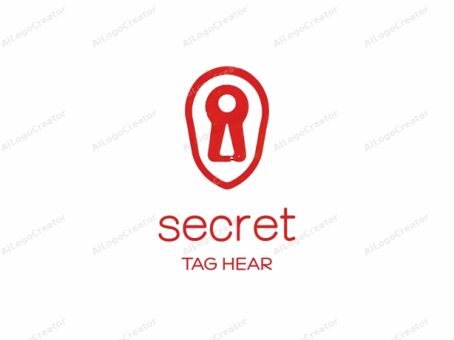 in a modern, minimalist style. The image features a simplified, stylized lock icon centered against a white background. The lock is rendered in a vibrant red hue, creating a striking visual contrast against the neutral background. The lock symbol is outlined by a