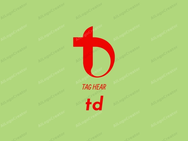 La imagen es un diseño gráfico digital que presenta un logotipo audaz y minimalista. Centrado en la composición, el logotipo consiste en una letra "b" grande y estilizada en rojo brillante, colocada sobre un fondo de gradiente que transiciona suavemente de un verde lima claro