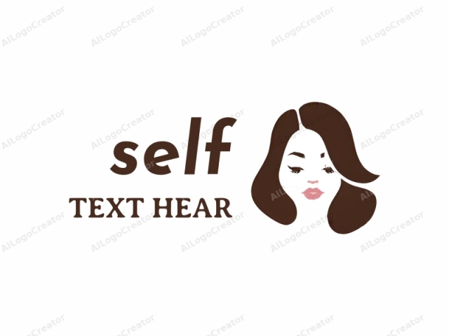 a stylized female head. The logo image depicts a simplified, minimalist representation of a woman with a clean, geometric design. The woman's face is shown from the top of her forehead to her lower lip. Her eyes are exaggerated and closed with