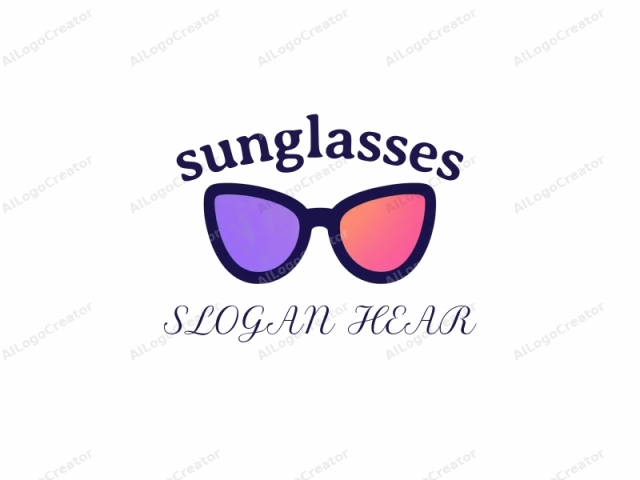 La imagen del logo es un diseño gráfico minimalista que presenta un par de gafas de sol. Las gafas de sol se representan en un estilo audaz y plano con un alto nivel de simplicidad. Las monturas están delineadas en un color azul marino oscuro, y los lentes están divididos en dos