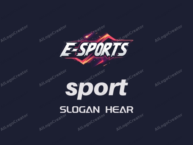 The image is a digital graphic logo depicting the word "eSports" in bold, modern typography. The background is a deep navy blue, which provides a stark contrast to the vibrant, dynamic text. The "e" and "s" are