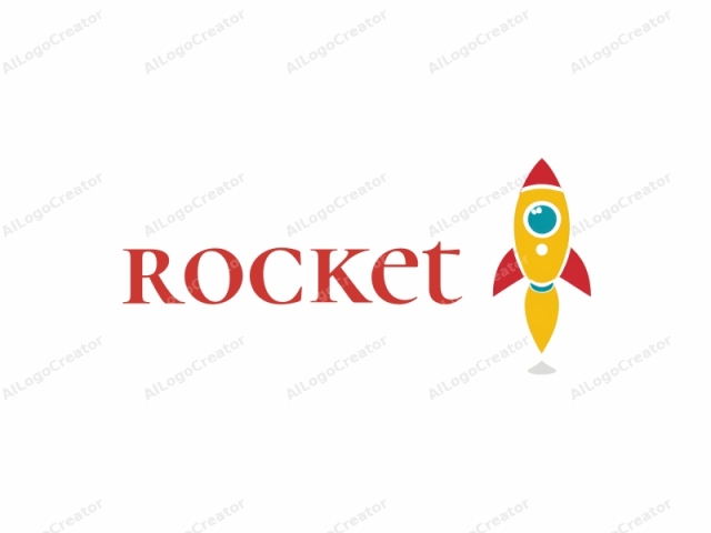 This image is a minimalist logo illustration depicting a rocket ship set against a plain white background. The rocket ship is designed in a flat, vector graphic style, devoid of gradients or intricate textures, giving it a clean and modern appearance. The rocket is