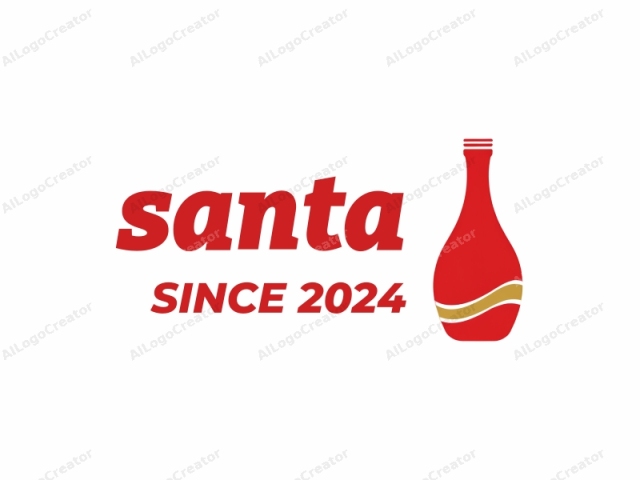 which features a stylized, simplified representation of a wine bottle. The bottle is depicted in a minimalist, abstract style. It is predominantly red, with a smooth, glossy finish, and has a distinct, elegant silhouette. The neck is slightly wider