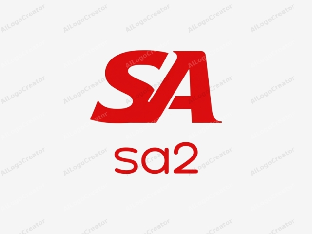 The image is a digital graphic featuring a bold, modern logo consisting of two interlocking letters, "S" and "A." Both letters are in a sans-serif typeface and share a consistent thickness and style. The "S" is on