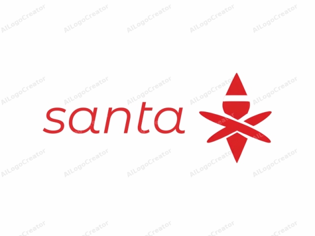 This image is a minimalist logo featuring a bold, red, stylized human figure against a stark white background. The figure is rendered in a geometric, almost abstract form, with a pointed hat, a narrow face, and a prominent nose, all