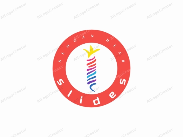 The image is a digital logo featuring a stylized, abstract design of a corn plant. The corn plant is depicted in a vibrant, colorful spiral shape, starting at the base in a deep blue hue and transitioning through a variety of bright hues including