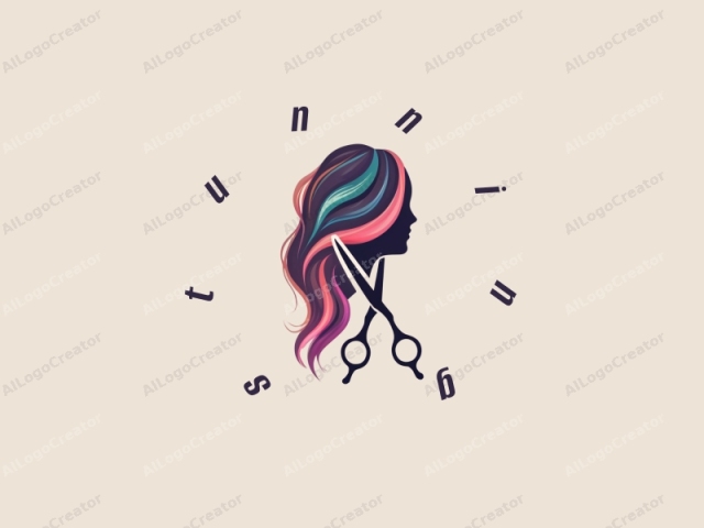 which features the silhouette of a woman's head and hair. The woman's head is positioned in profile facing left, with a stylized, abstract depiction of her hair cascading behind her. The hair appears long and flowing, transitioning smoothly from a