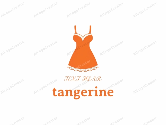 Der Fokus liegt auf den visuellen Elementen und Designprinzipien. Das Bild ist eine einfache Vektorgrafik eines Kleides. Das Kleid ist in einem kräftigen, leuchtenden Orangeton dargestellt, was einen auffälligen und beeindruckenden visuellen Effekt erzeugt. Es verfügt über einen Rundhalsausschnitt mit zarten Details,