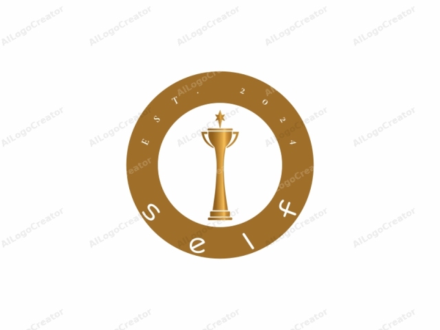 This logo image is a minimalist, gold-colored digital illustration of a trophy, set against a plain white background. The trophy is stylized with a sleek, elegant design, featuring a tall, tapered base that smoothly transitions into a flared pedestal.