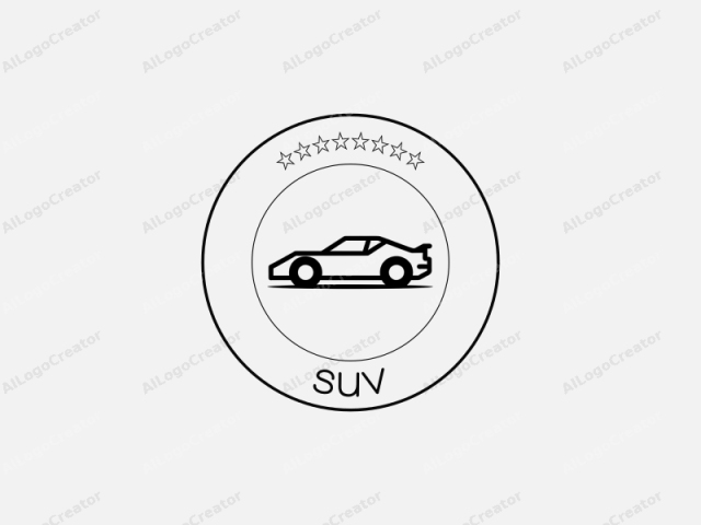 a car. This minimalist logo is drawn in a sleek, modern style, with clean lines and a lack of unnecessary detail. The car is depicted in a black silhouette against a light gray background, which emphasizes its form without any distractions. The car