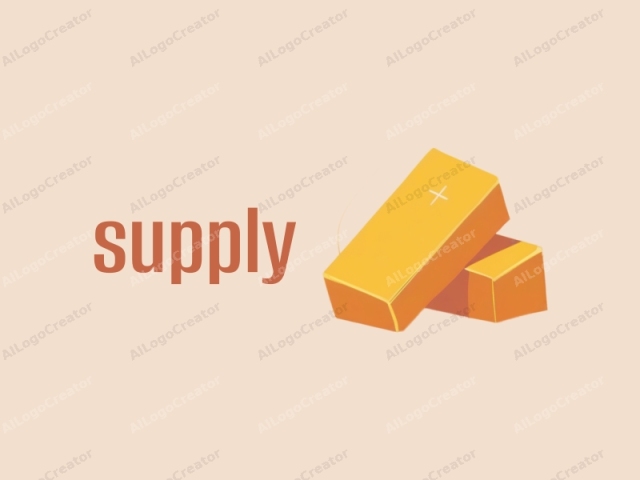 This is a minimalist, digital illustration featuring two large, rectangular gold bars stacked vertically, with the upper bar slightly tilted towards the left. The gold bars are rendered in a vivid, bright yellow color, giving them a rich and metallic appearance. Each